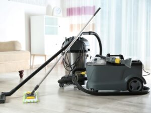 canister vacuum on wood floor - Vacuum Service Canton, OH